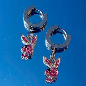 SOLD! Playboy Pink Dangle Earrings